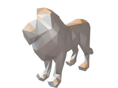 Styled Lion v1 003 Low-poly 3D model