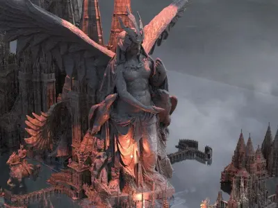 Easter Island Warrior Temples 3D model