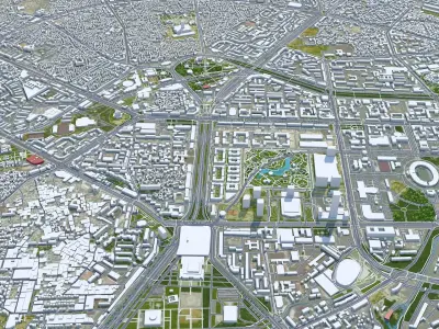 Tashkent Uzbekistan 40km Low-poly 3D model
