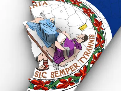 Virginia Political Map 3D model