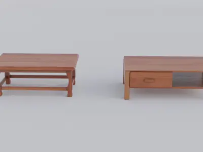 Coffee table Low-poly 3D model 12