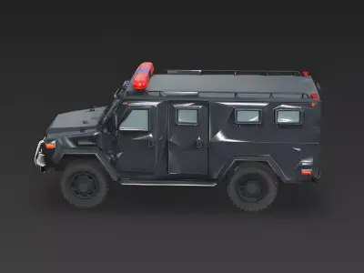 SWAT Tactical Armored Truck 3D Model Low-poly 3D model