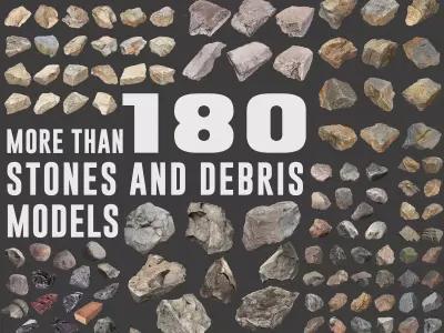 Ultimate Stones and Debris Pack Low-poly 3D model