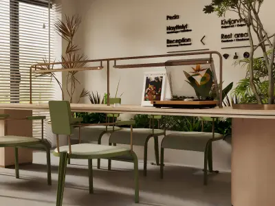 3D model of the rest area in the milk tea shop 3D model