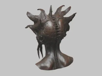 HR Giger Woman Scifi Creature Head Bust Low-poly 3D model
