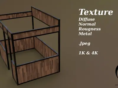 Stall stand 06 R Low-poly 3D model