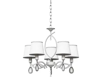 Classic chandelier with lampshades 60091 5 pearl gold Salita 3D model