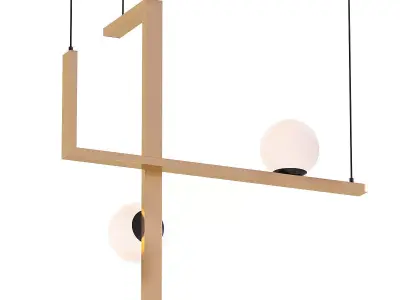 CENTURY pendant light with two balls hanging from it 3D model