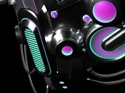 Sci-Fi Facemask Cyberpunk Low-poly 3D model