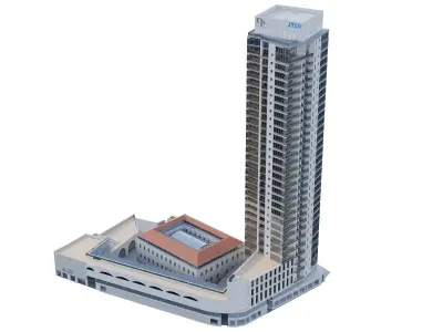 Residence Building 5 Low-poly 3D model