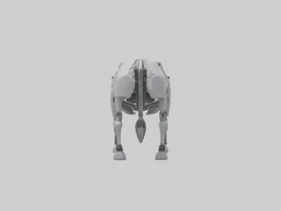 Robot version of a cow model Low-poly 3D model