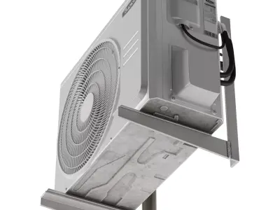 Outdoor unit of the Biryusa air conditioner Low-poly 3D model