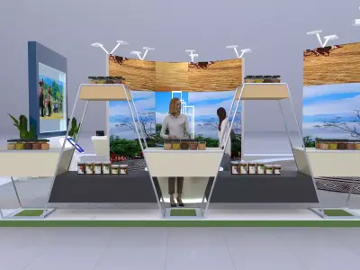 exhibition booth displaying products 3D model