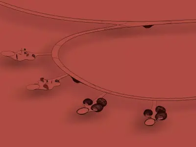 Futuristic Island Resort Masterplan with Water Villas 3D model