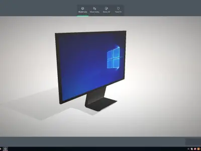 Monitor with windows Low-poly 3D model