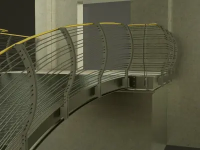 Steel bridge 3D model