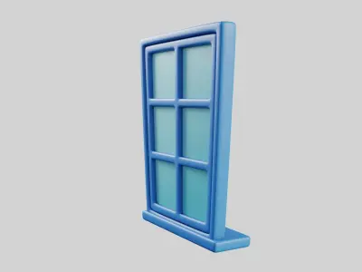 Cartoon Window 7b 3D model