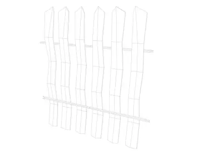 simple wooden FENCE Free low-poly 3D model