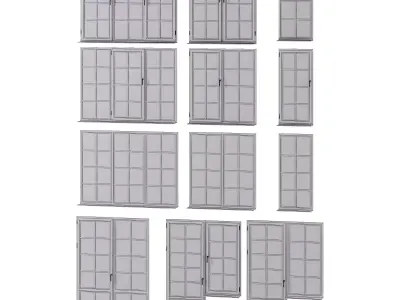 Windows with glazing bars 3D model