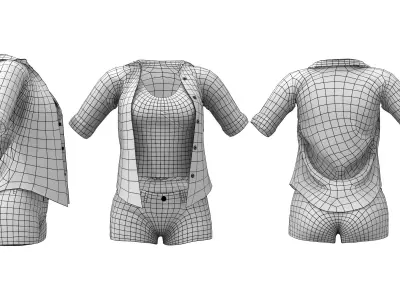 Teen Outfit Low-poly 3D model