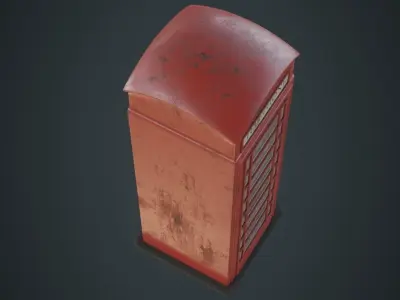 Phone Booth 1B Low-poly 3D model