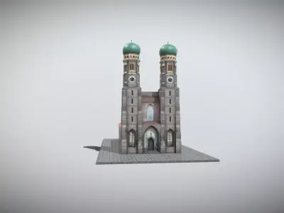Frauenkirche Munich Low-poly 3D model