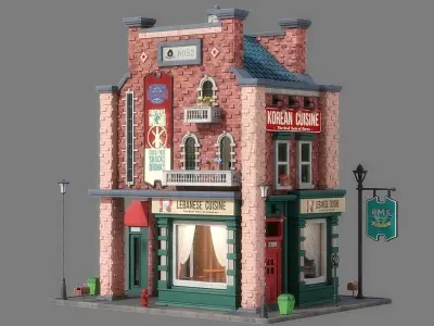 Cartoon House 11 3D model buy