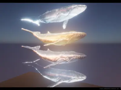 3D Holograms Pack Vol 01 Low-poly 3D model