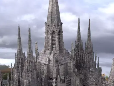 Art Deco Dark Fantasy Cathedral  3D model