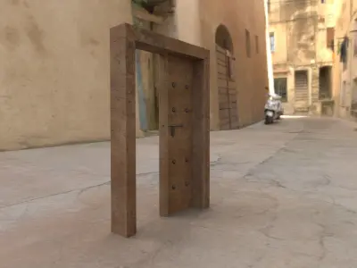 Door  - LowPoly - PBR - 4K Texture Free low-poly 3D model