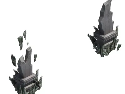 Magic Palace - Mountain - Stone tablet 3D model