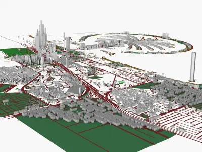Dubai airport Low-poly 3D model