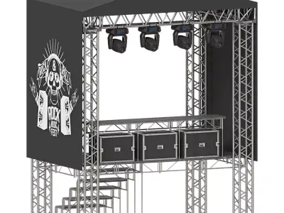 Stage structure is a single-tiered camera 3D model