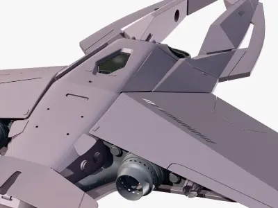 SciFi Starship Interceptor VX M1 3D model