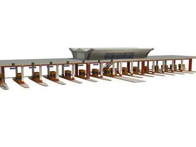 Toll Free Way Gate 3D model
