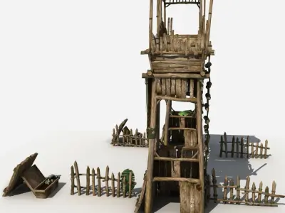 Gate Guard Tower 3D model