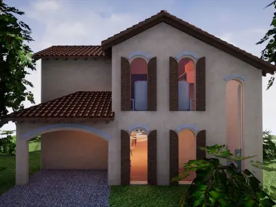 SHC Spanish Modern House 3 Without Furniture Low-poly 3D model