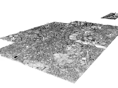 Large London city model 25 square kilometres 3D model