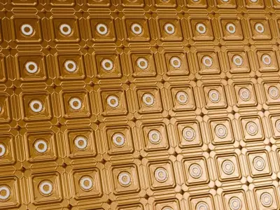 Sci-Fi Copper Panel Glowing PBR Seamless Texture