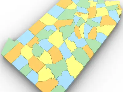 Pennsylvania Political Map 3D model