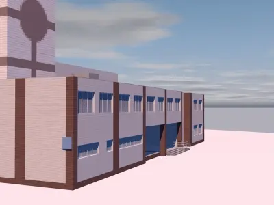 Medical centre Low-poly 3D model