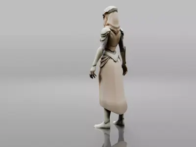 Alien Archer Character With Bow  Low-poly 3D model