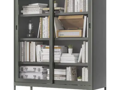 IKEA - IDASEN Glass showcase with sliding doors with decor 3D model