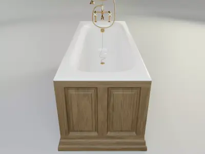 Vintage Bathtub Low-poly 3D model