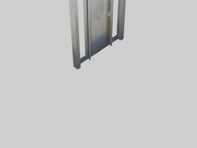 Pivot style entry door model Low-poly 3D model
