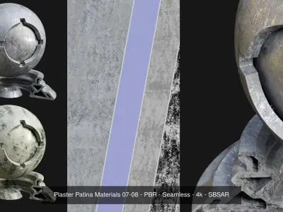 Patina Material Collection 01-20 - PBR - Seamless - 4k - SBSAR 3D Model Pack