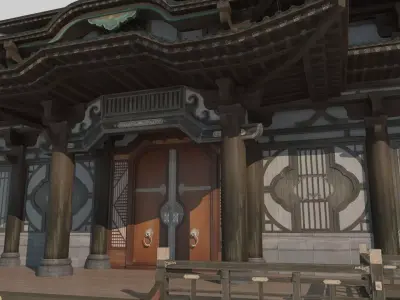 Ancient Asian architecture palaces houses 3D model