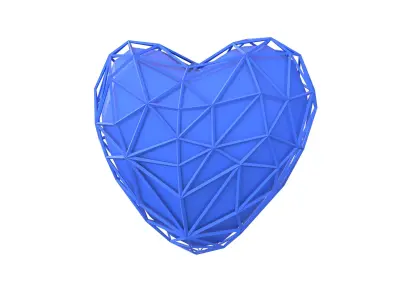 Stylish Heart V4 004 Low-poly 3D model