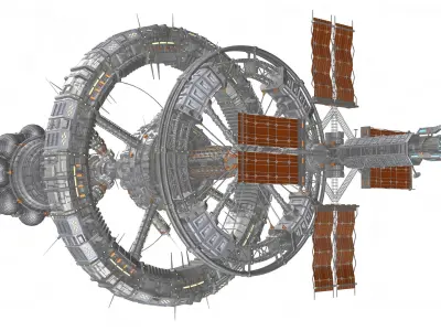  Sci-Fi Interplanetary Space Station 