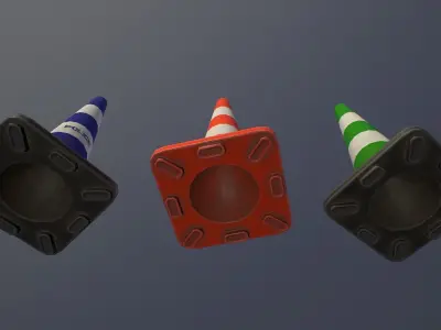 Road Cone Low-poly 3D model order